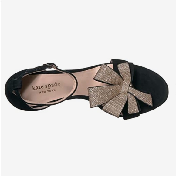 NWT Kate Spade Greta black bow dress sandals - Picture 4 of 8